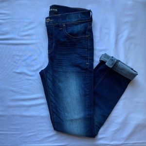 Express Jeans Women’s Long Skinny Jeans Unhemmed
